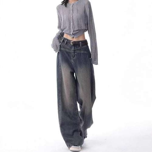 Damen Oversized Jeans mit lässigem Schnitt und hoher Taille R&B