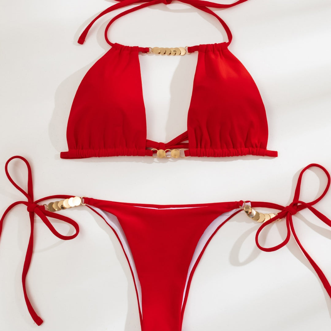 Damen Triangel-Bikini mit geschmackvollen Bead-Details R&B