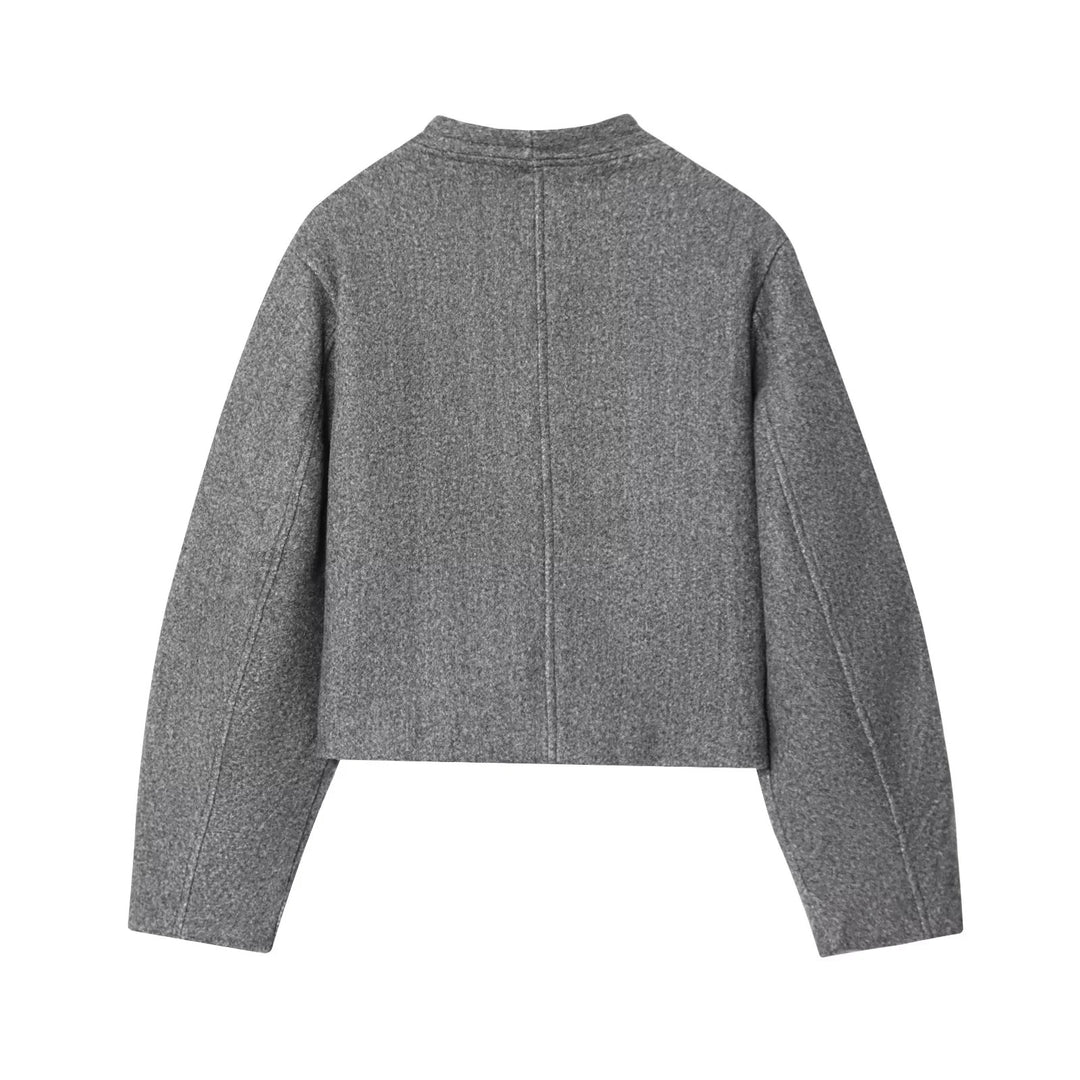 Damen elegante kurz geschnittene Jacke mit dekorativen Knopfdetails R&B