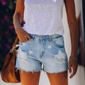 Damen Jeans-Shorts mit einzigartigen Sternen-Design und modischen Distressed-Elementen R&B
