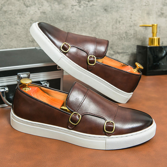Damen Elegante Slip-On Schuhe mit dekorativen Schnallen aus hochwertigem Leder R&B