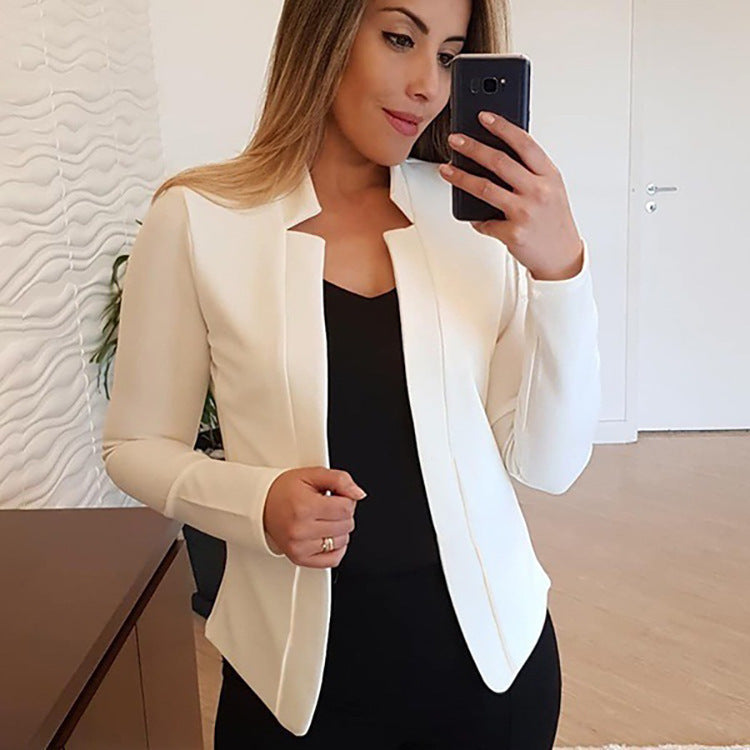 Damen Eleganter Slim-Fit Blazer mit offenem Kragen und langen Ärmeln R&B