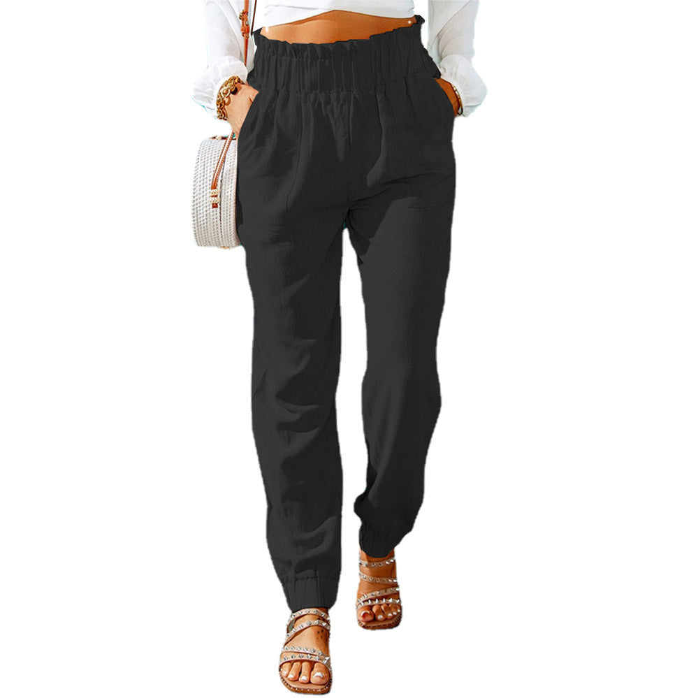 Damen Bequeme und elegante Sommerhose mit elastischem Bund und praktischen Taschen R&B