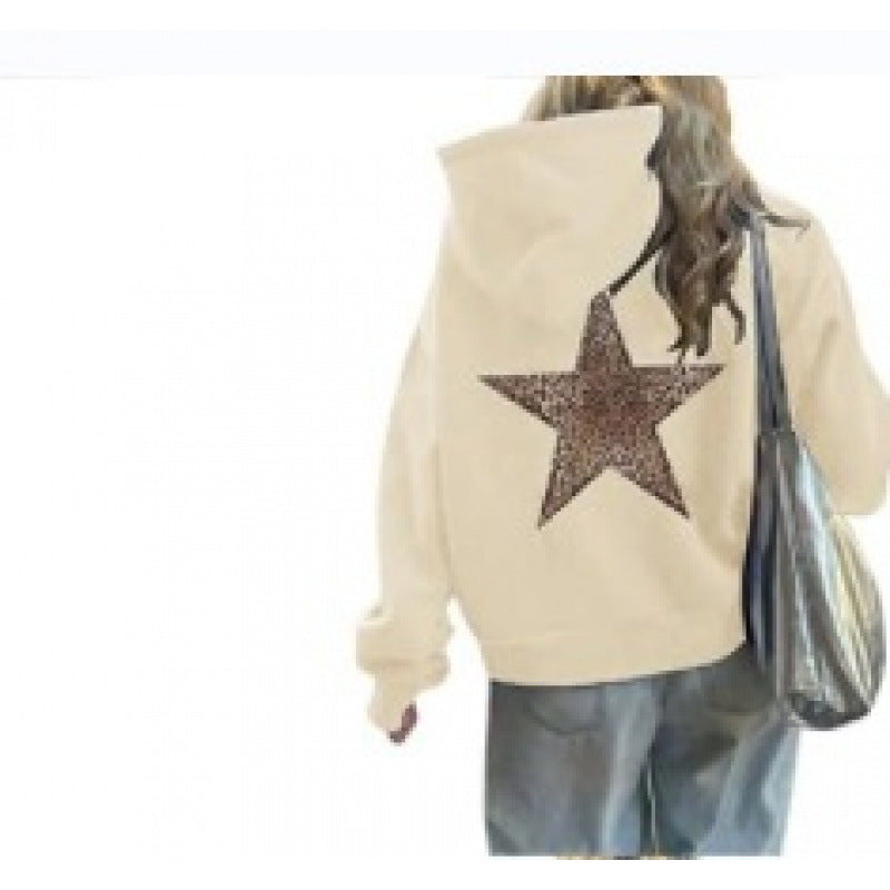 Damen Kapuzenpullover mit glitzerndem Sternmotiv R&B