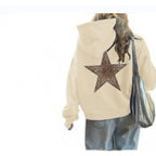 Damen Kapuzenpullover mit glitzerndem Sternmotiv