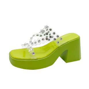 Damen Plateau-Pantoletten mit glitzernden Details R&B