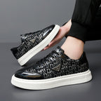 Damen Modische Sneakers mit exklusivem Muster und glänzender Oberfläche R&B