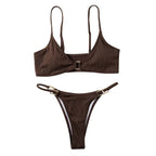 Damen Triangel-Bikini mit raffiniertem Halterdesign und elegantem Goldverschluss R&B