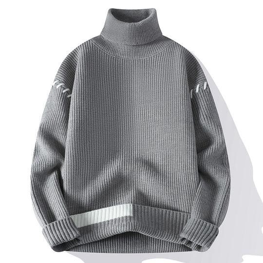 Damen Grober Rollkragenpullover mit dekorativen Ärmeldetails R&B