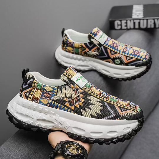 Damen Bequeme Slip-On Sneakers mit einzigartigem Muster R&B