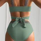 Damen Hochtaillierter Bikini mit elegantem Wickeldesign R&B
