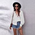 Damen Oversized Longsleeve Bluse mit lässigem Schnitt und voluminösen Ärmeln R&B