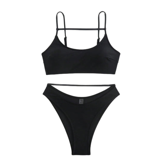 Damen Triangel-Bikini-Set mit innovativem Schnitt und verstellbaren Trägern R&B
