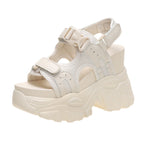 Damen Sportliche Plateau-Sandalen mit verstellbaren Riemen und rutschfester Sohle
