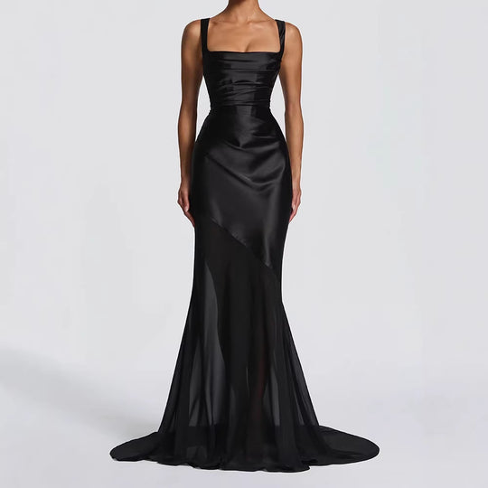 Damen Elegantes Chiffon-Abendkleid mit figurbetontem Schnitt R&B