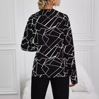 Damen Hemdbluse mit stilvollem geometrischen Design R&B