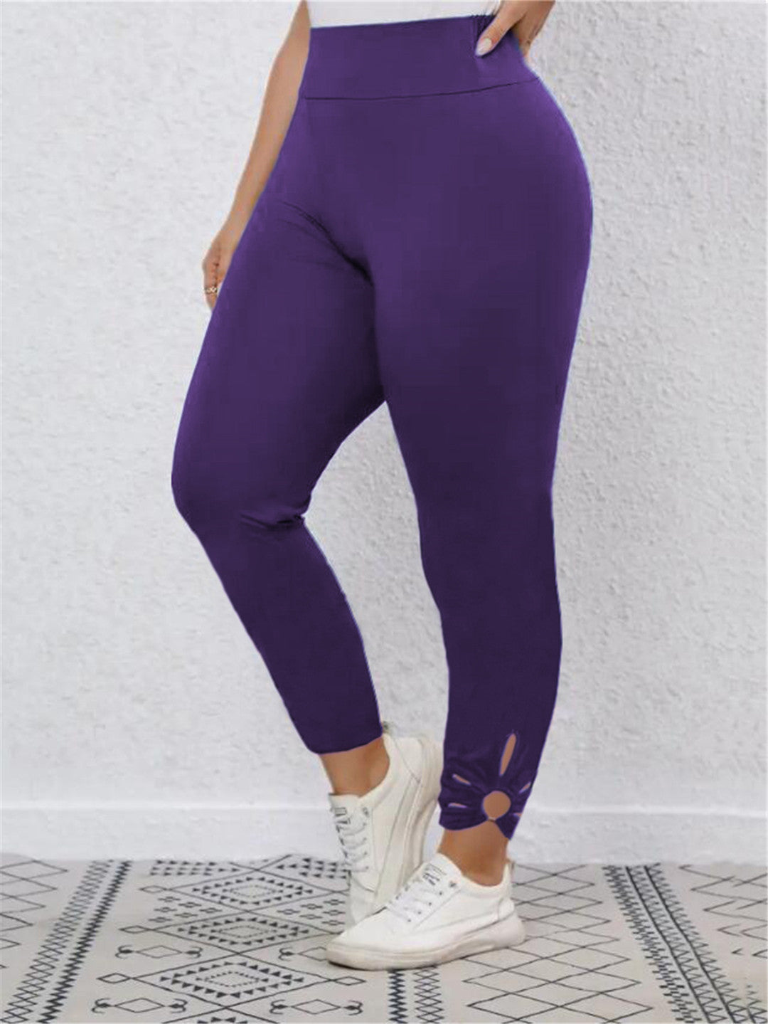 Damen Hochbundige Leggings mit stilvollen Schnittdetails R&B
