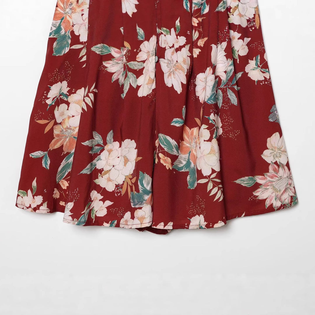 Damen Spaghettiträgerkleid mit floralem Druck und schmeichelndem Schnitt R&B