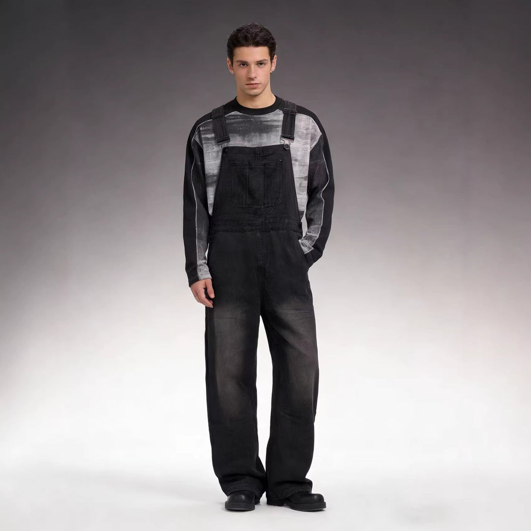 Herren Lässige Baumwoll-Latzhose R&B