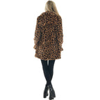 Damen Gemütliche Leopard-Fleecejacke mit offenem Kragen R&B