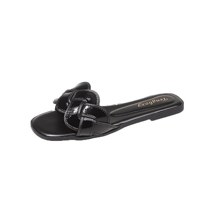 Damen trendige Riemensandalen mit geflochtenem Design und komfortablem Fußbett R&B