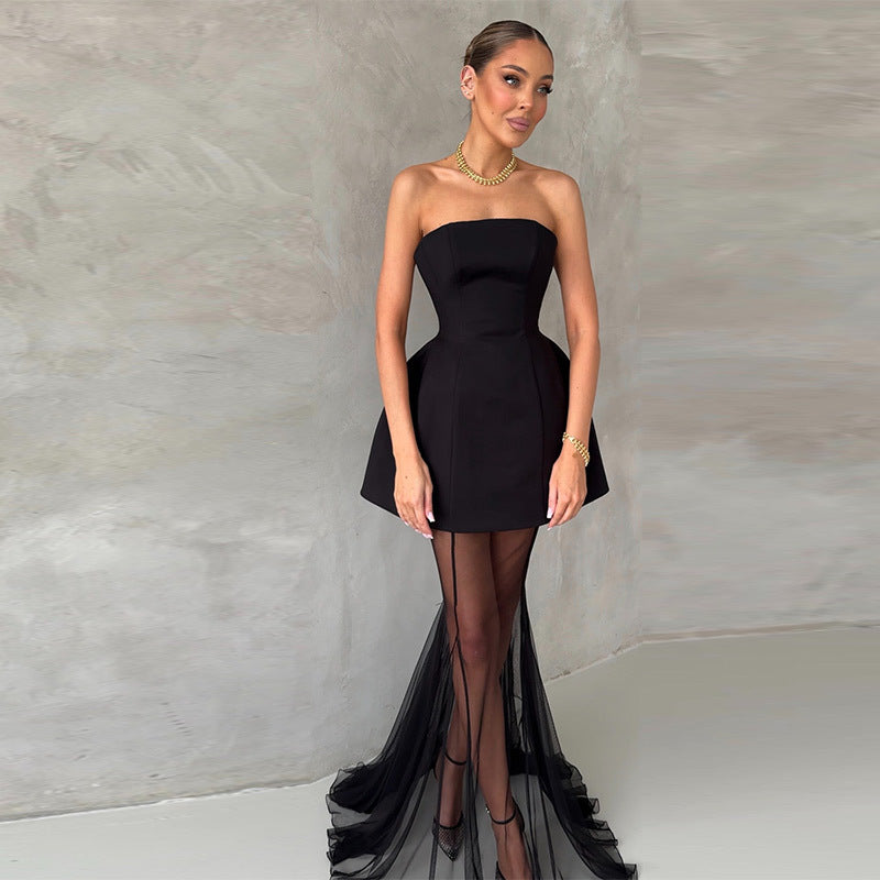 Damen Cocktailkleid mit schmaler Silhouette und ausgestelltem Rock R&B