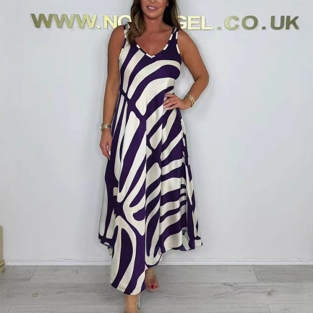 Damen Maxikleid mit modernem Muster und elegantem Schnitt R&B