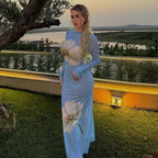 Damen Maxikleid mit floralen Mustern R&B