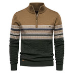 Herren Pullover mit modernem Zipper und attraktiven Farbmustern