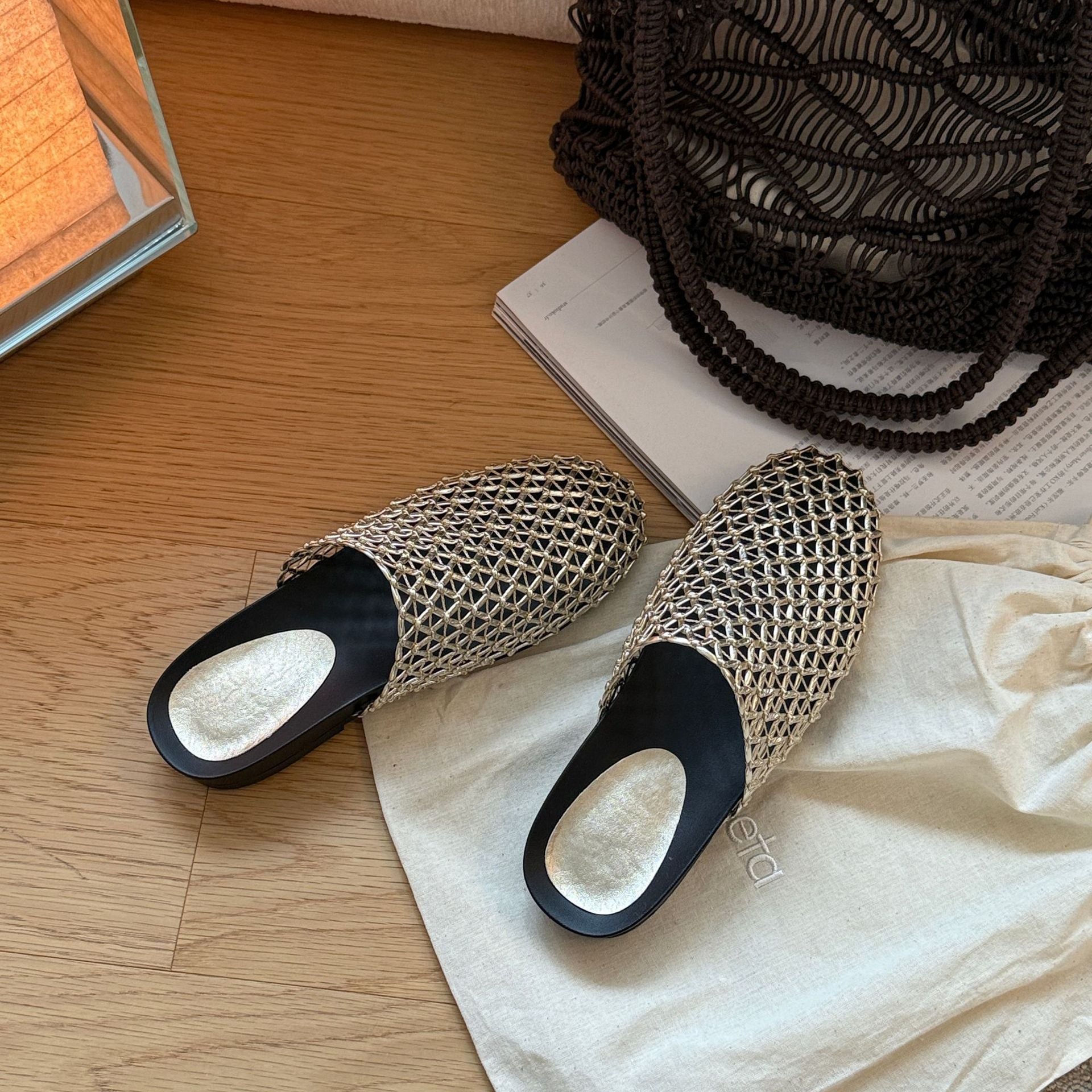 Damen Bequeme Clogs mit hochwertigem geflochtenem Design R&B