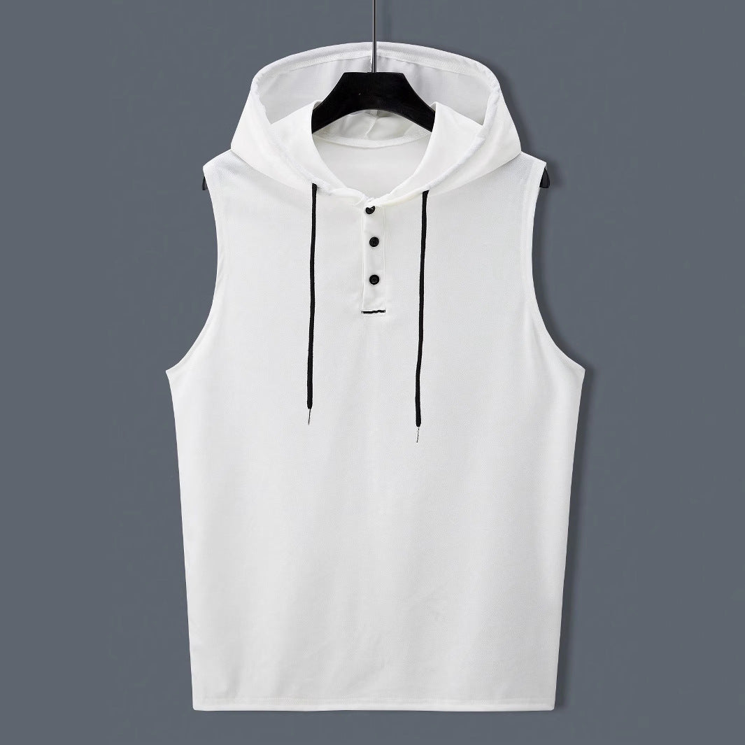 Herren ärmelloses Hoodie-Shirt mit strukturierter Oberfläche R&B