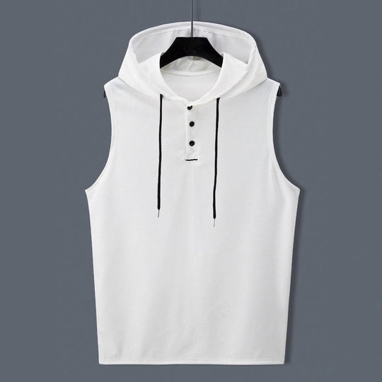 Herren ärmelloses Hoodie-Shirt mit strukturierter Oberfläche R&B