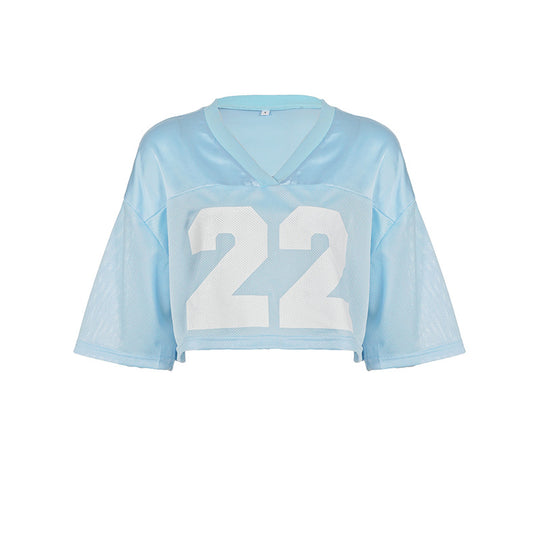 Damen Sportliches Crop-Top mit Netzdesign und vielseitigen Einsatzmöglichkeiten R&B