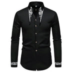 Herren modisches Hemd mit kreativem Kragen-Design R&B
