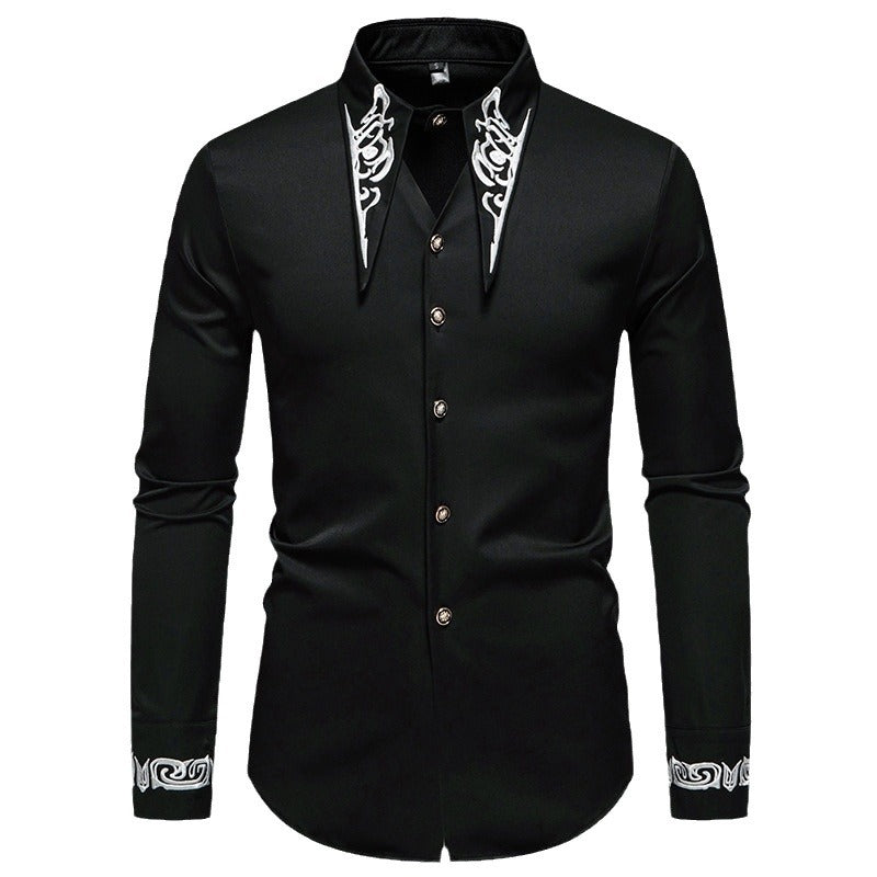 Herren modisches Hemd mit kreativem Kragen-Design R&B