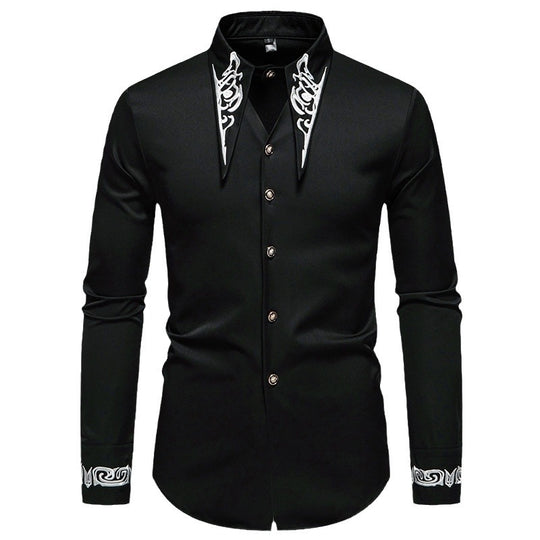 Herren modisches Hemd mit kreativem Kragen-Design R&B