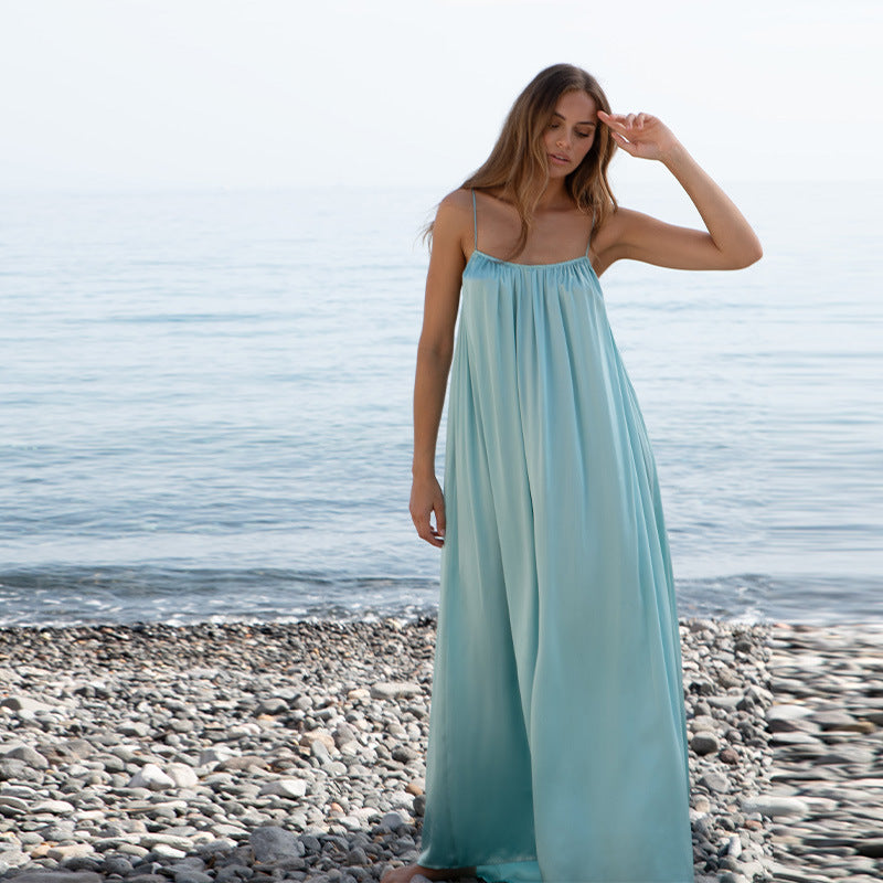 Damen Luftiges Maxikleid mit feinen Spaghettiträgern