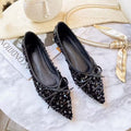 Damen funkelnde Ballerinas mit spitzem Zehenbereich und dekorativem Paillettenschmuck R&B