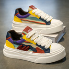 Damen Modische Plateau Sneakers mit einzigartigem Farbmuster R&B