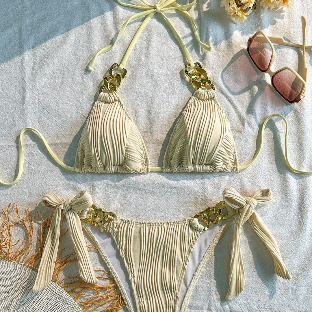Damen Triangel-Bikini mit raffinierten Kettendetails R&B