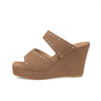 Damen Wedge-Pantoletten mit eleganter Schnallenverzierung und rutschfester Sohle R&B