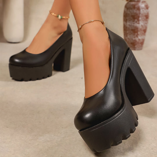 Damen Plateaupumps mit robuster Sohle und elegantem Design R&B