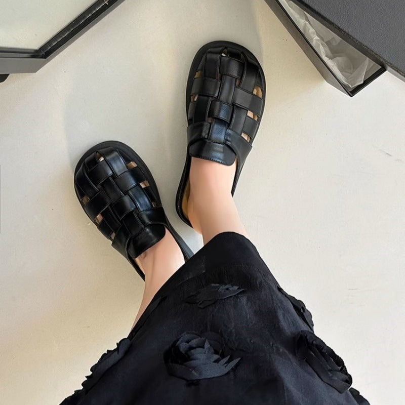 Damen Komfortable geflochtene Sandalen mit bequemer Fußbettgestaltung R&B