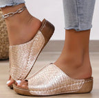 Damen Komfortable Clogs mit Glitzer-Design und anatomischem Fußbett R&B