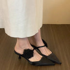 Damen elegante Slingback-Pumps mit floralem Dekor R&B