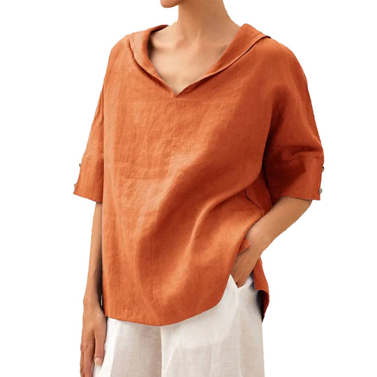 Damen Lässige Bluse mit floralem Muster und modernem Kragen R&B