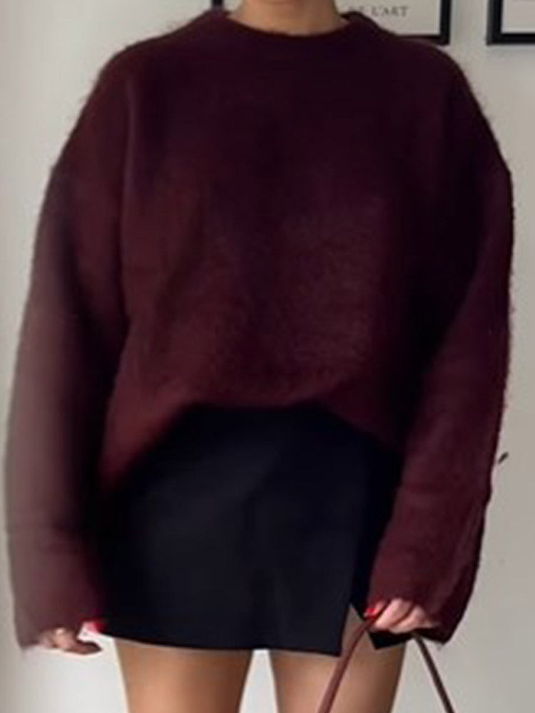 Damen Oversized Pullover mit weichem Mohair-Mix R&B