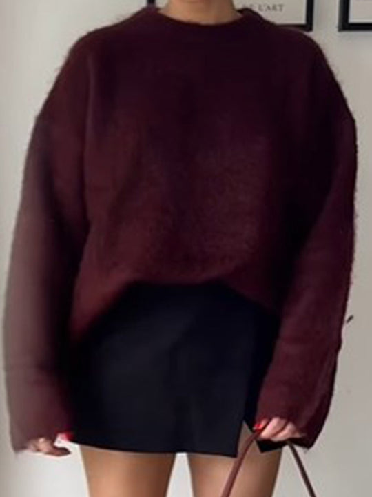 Damen Oversized Pullover mit weichem Mohair-Mix R&B