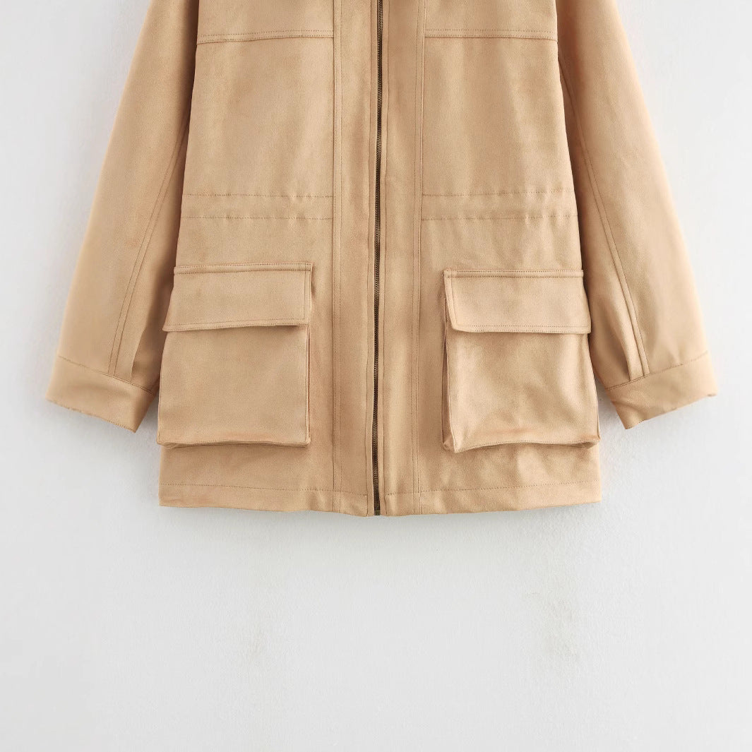 Damen Übergangsjacke mit praktischen Taschen und stilvollem Kragen R&B