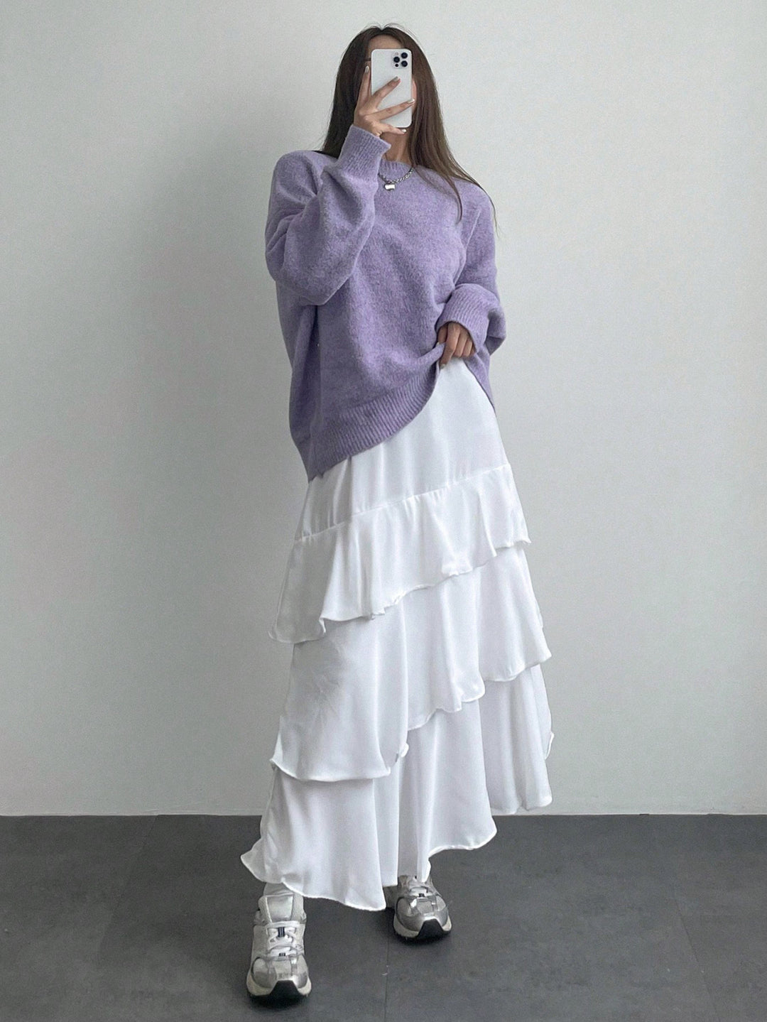 Damen Lässiger Strickpullover mit weitem Schnitt und komfortabler Passform R&B